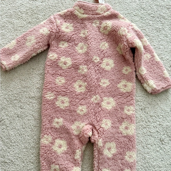 Joe Fresh Pink and Cream Floral Fleece One-Piece Outerwear Snow Suit - Picture 7 of 7